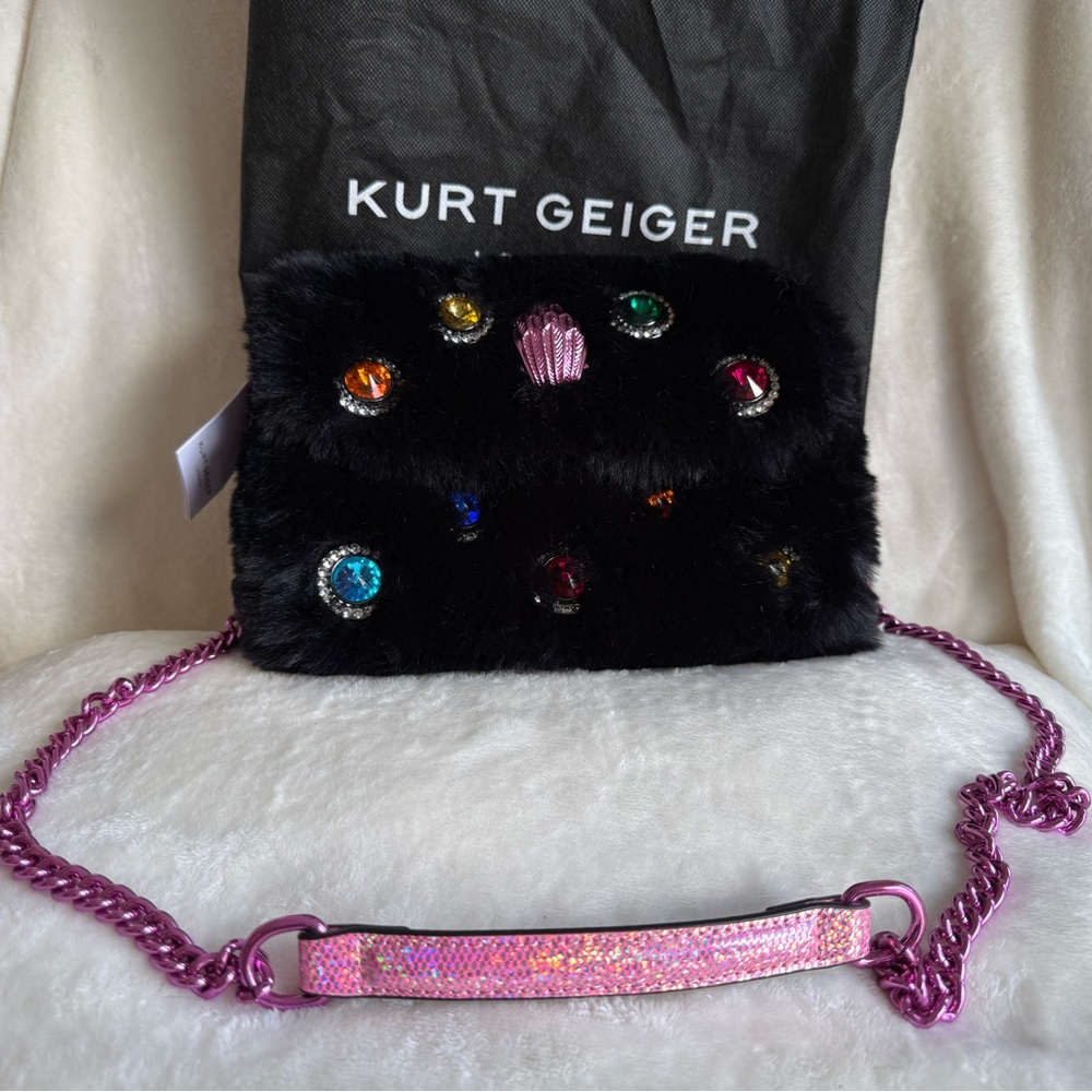 Kurt Geiger London Medium Kensington Faux Fur Crossbody Bag